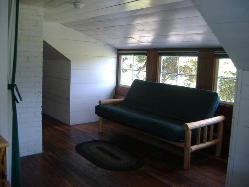 Upstairs Futon couch/queen bed