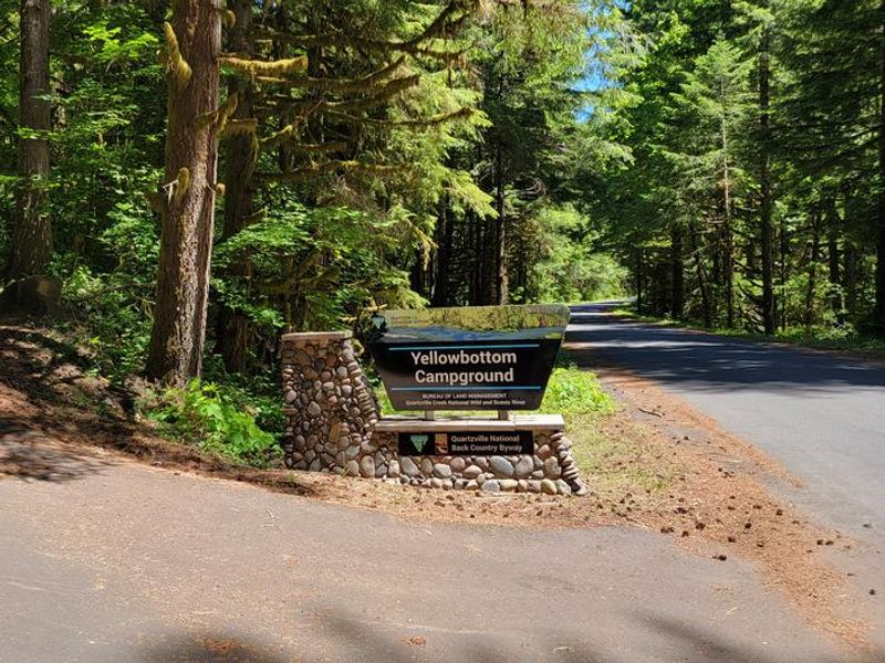 Yellowbottom Campground portal sign