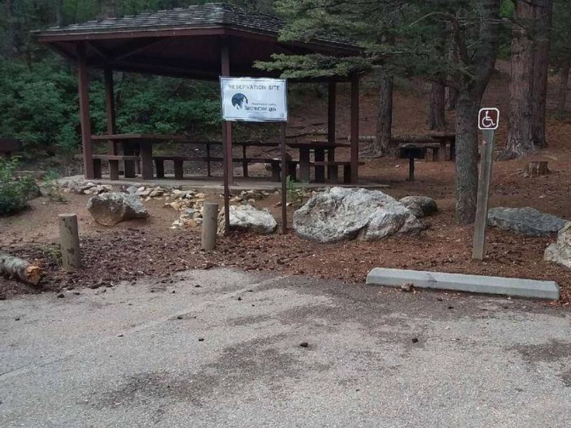 Reservation site with pavilion at Las Huertas