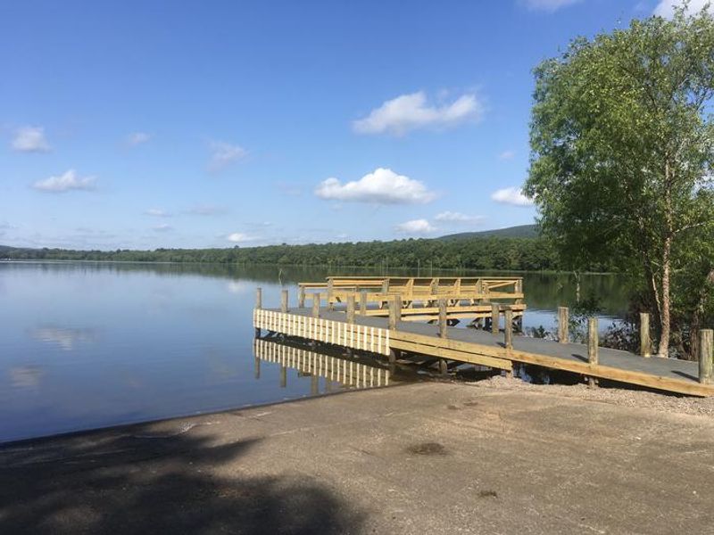 Fishing Pier and Boat Dock with built in bench for great fishing. 