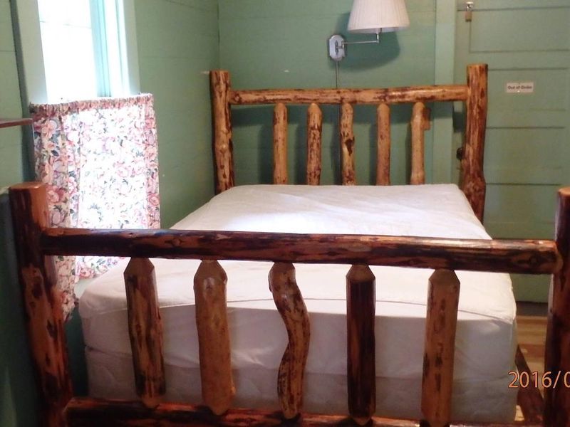 Full size bed with  rustic frame