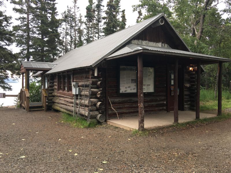 Visitors first stop at Brooks Camp is the Visitor Center where they will receive their mandatory bear orientation.