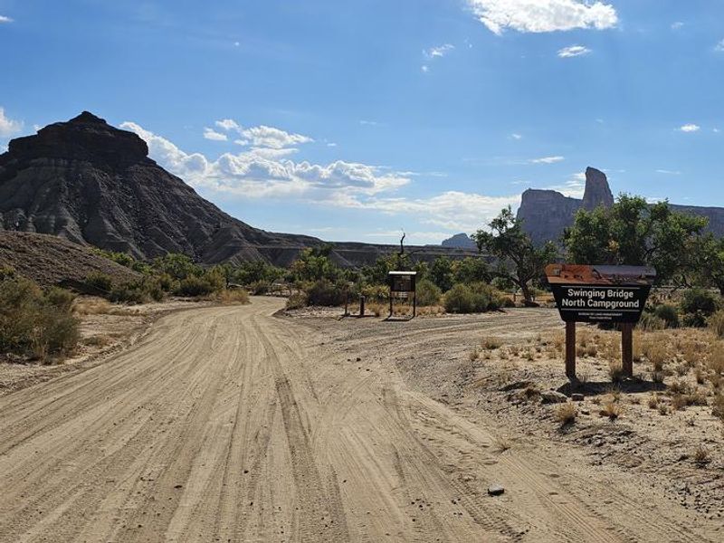 Entrance sign and kiosk