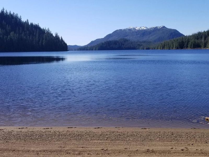 View of Salmon Bay Lake from cabin.