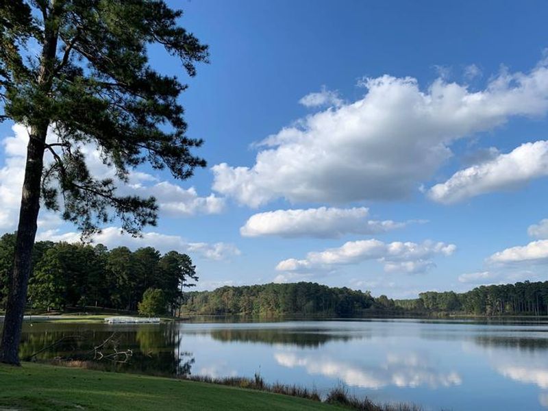 View of Choctaw Lake, looking across the lake towards the campground