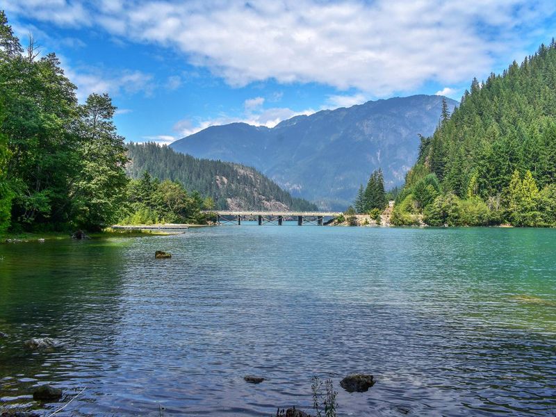 View of Diablo Lake from the Colonial Creek Campground