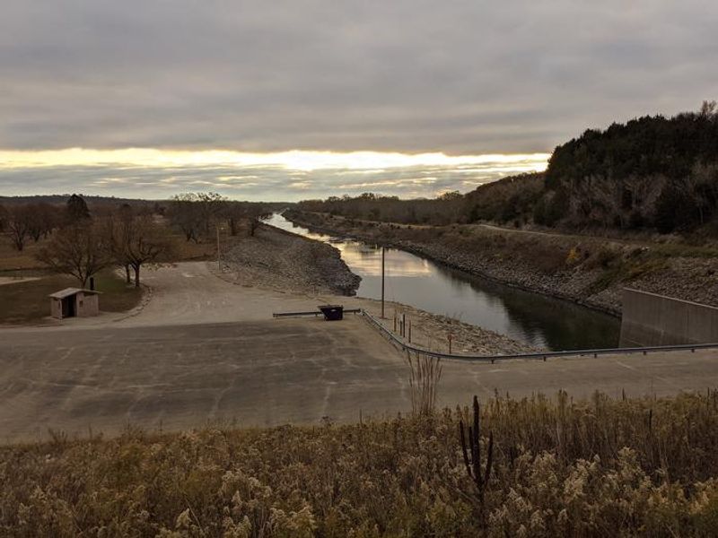 View looking over outlet park spillway