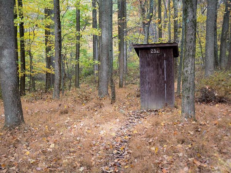 A wooden enclosed pit toilet is available for campers at each backcountry Adirondack shelter.