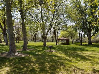 Plymouth Park Tent Area- Walk up only. Campers have access to charcoal grills and nearby bathrooms and showers.