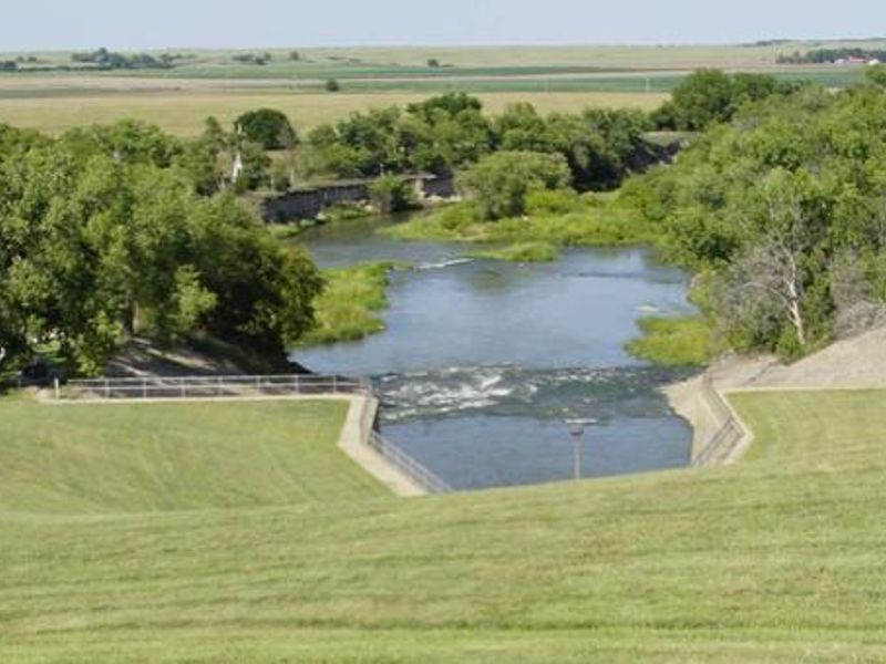The Smoky Hill River borders the North end of Riverside Park