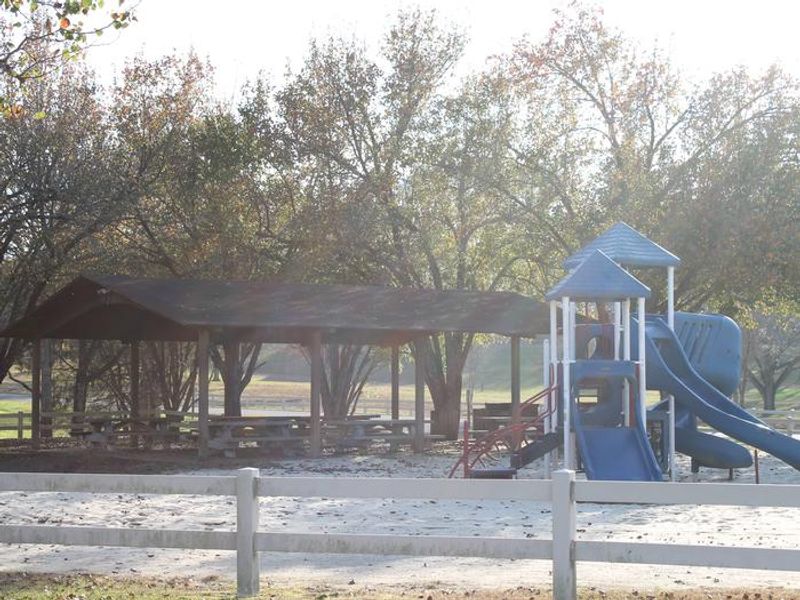 Shelter and playgrounds at Tailwater Recreation Area