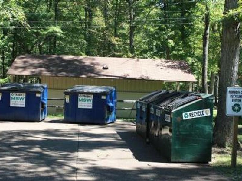 Recycle and Trash Station located within campground