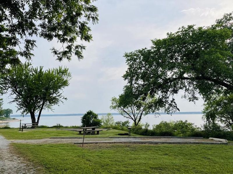 A photo of facility BURNS RUN WEST with Picnic Table, Tent Pad