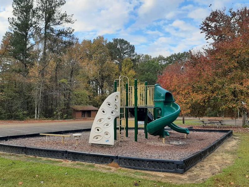 PLAYGROUND LOCATED IN DAY USE AREA AT ENTRANCE TO THE CAMPGROUND.