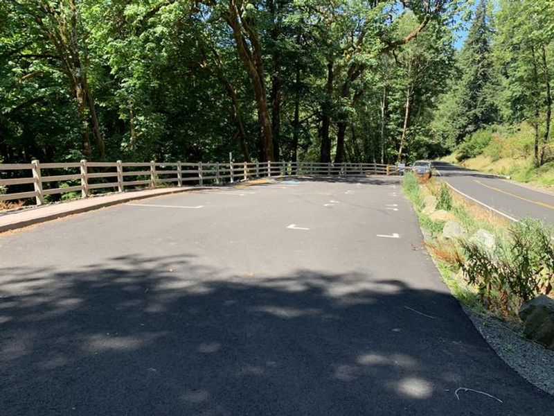 parking area above campsites