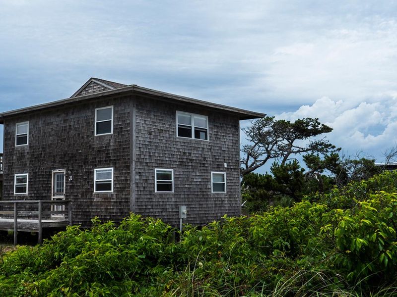 A view of the Bayberry Dunes house from the walk up.