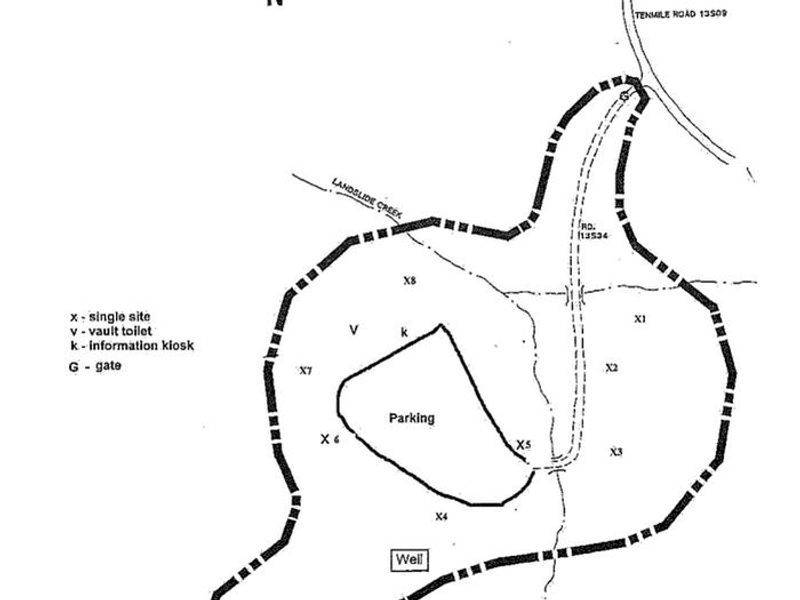 Space listings within Landslide campground