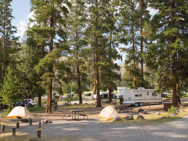 A view of the Tower Fall Campground