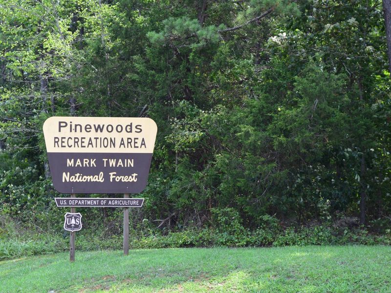 Pinewoods Recreation Area Entrance Sign