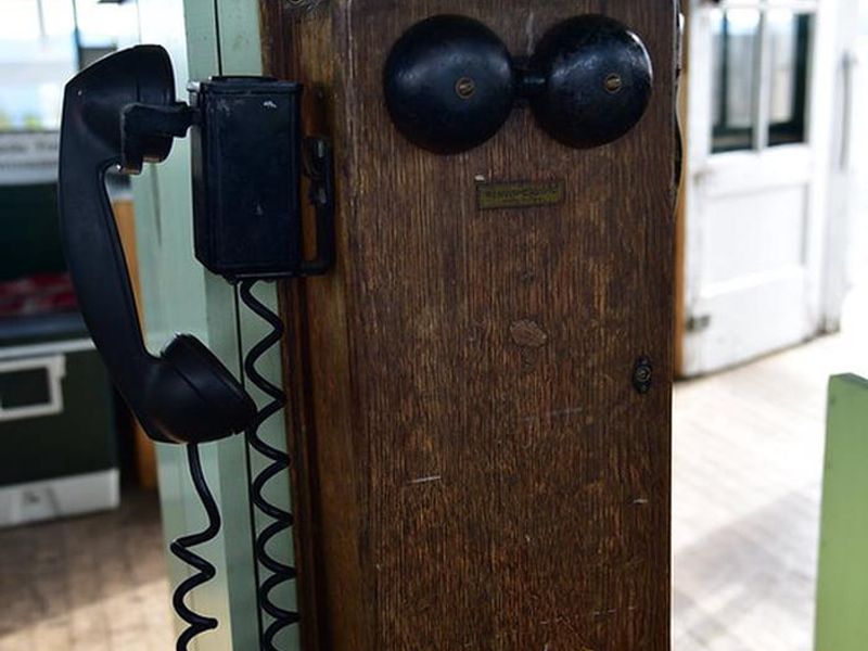 old communication phone from inside McCart Lookout.