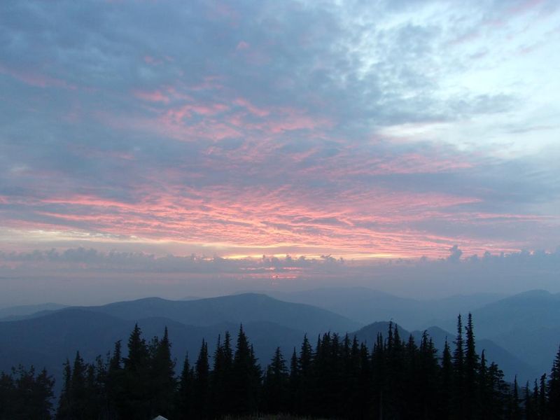 Fall sunset at Scurvy Mountain Lookout