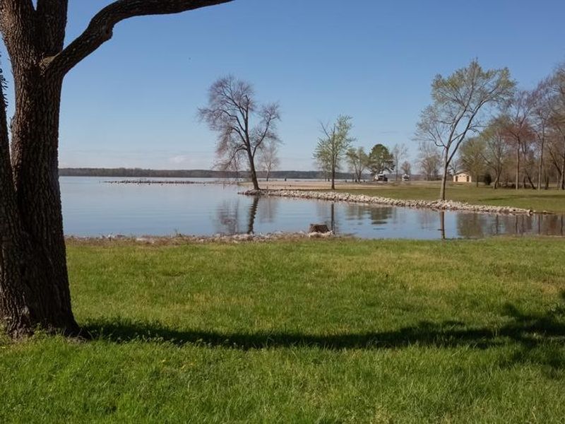 View from Loop A, looking across the water at the swim beach