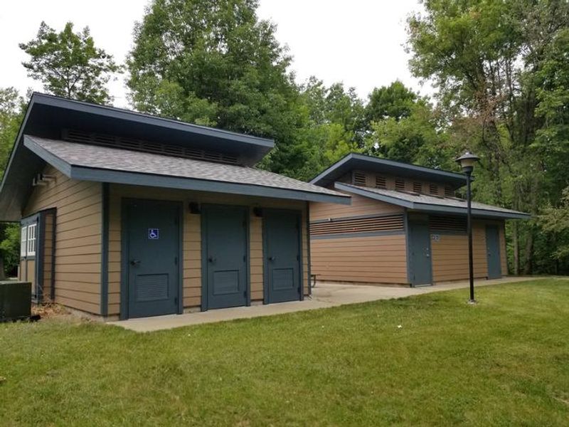 Showers (left) and Restrooms (right)