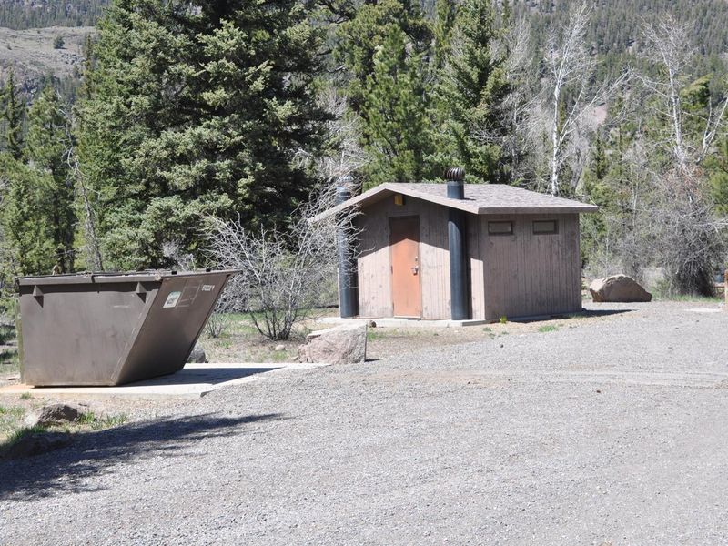 Restroom & Dumpster at Elk Creek Campground