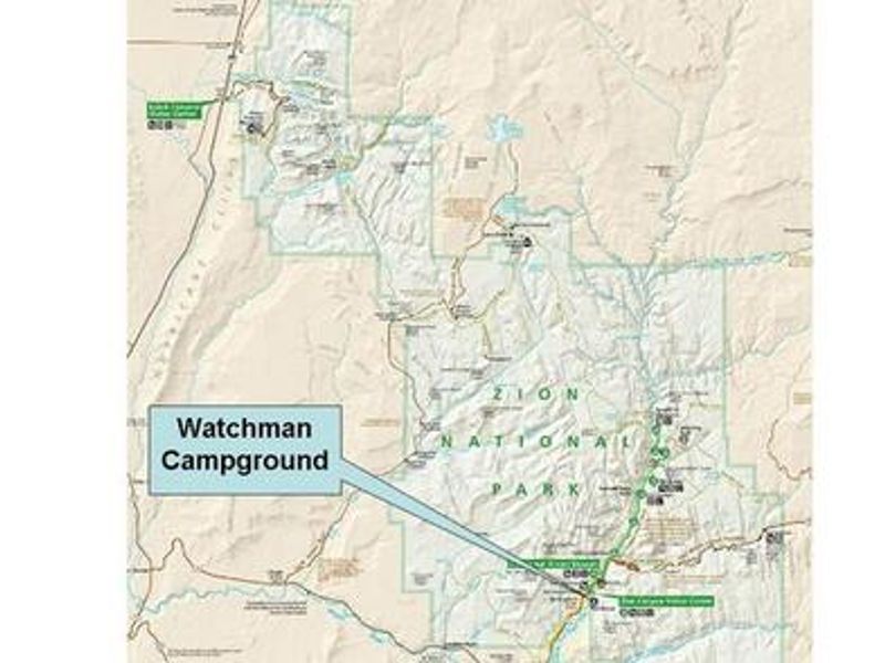 Zion park map with WCG insert