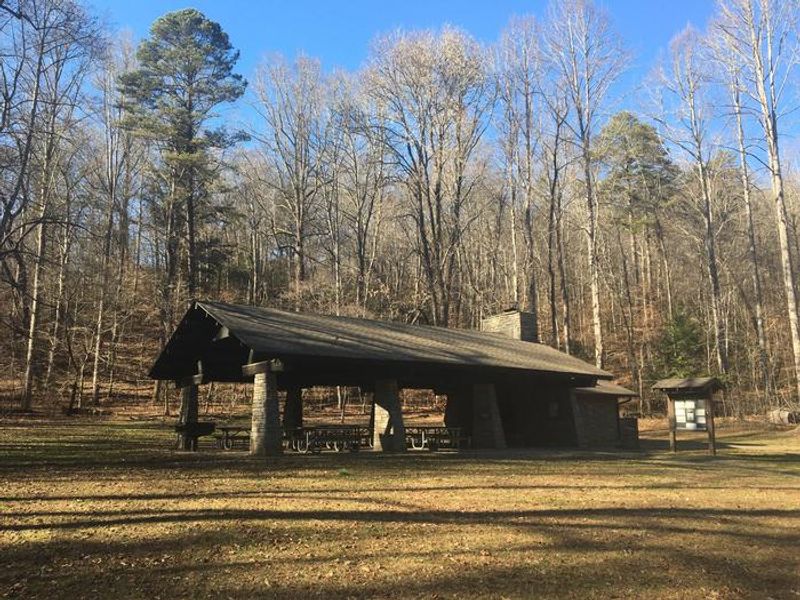 A view of the Deep Creek Picnic Pavilion on an early winter day