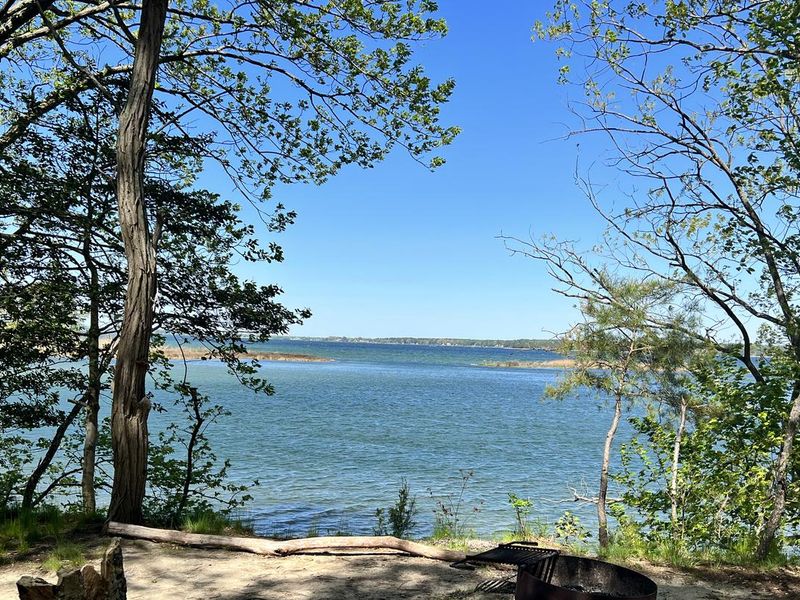 One of the many views of where the Patuxent River meets the Chesapeake Bay from a campsite at Paradise Grove