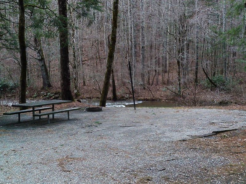 Tate Branch Campsite #3 on the river