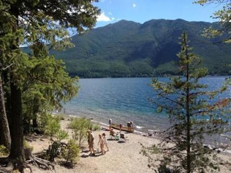 The Lake McDonald shore near the APGAR GROUP SITES