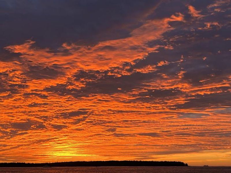 Sunrise at the natural seawall, a ten minute walk from most Seawall Campground sites along the campground road. 