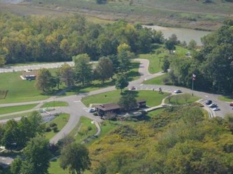 Aerial view of the Visitor Center and Overlook