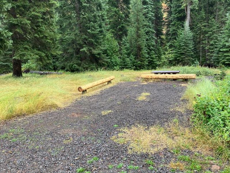 Log barriers recently replaced at 1 of the gravel parking sites.