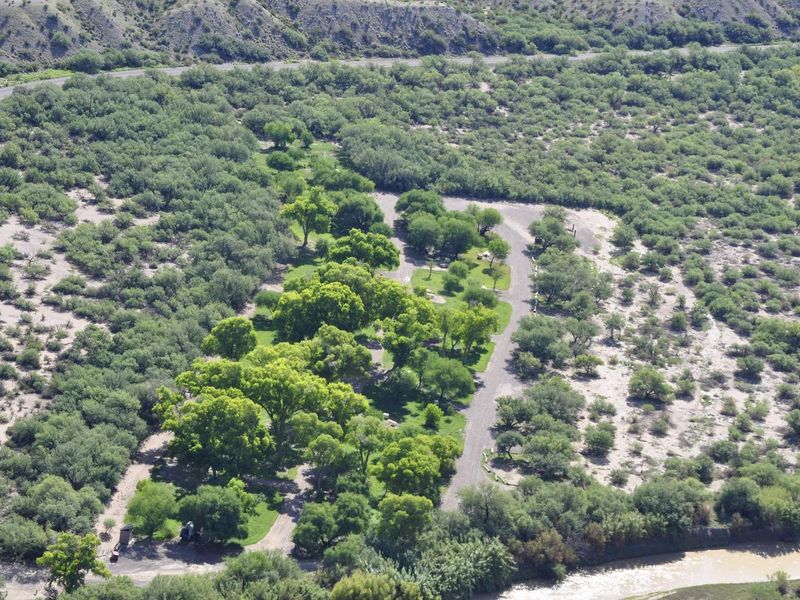 Aerial view of Cottonwood Campground