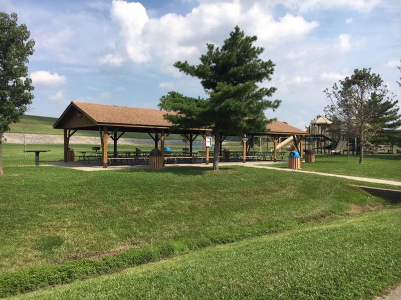 Oak Shelter with playground in background