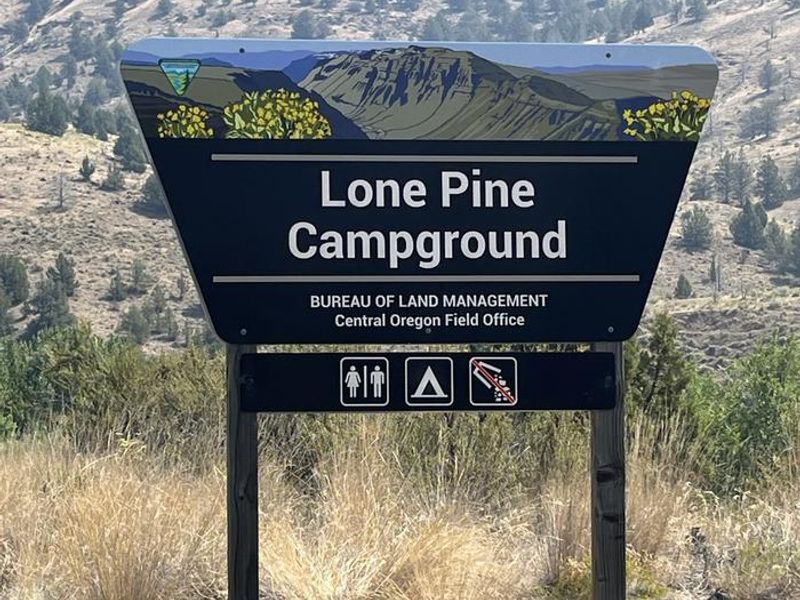 Lone Pine Campground site ID sign