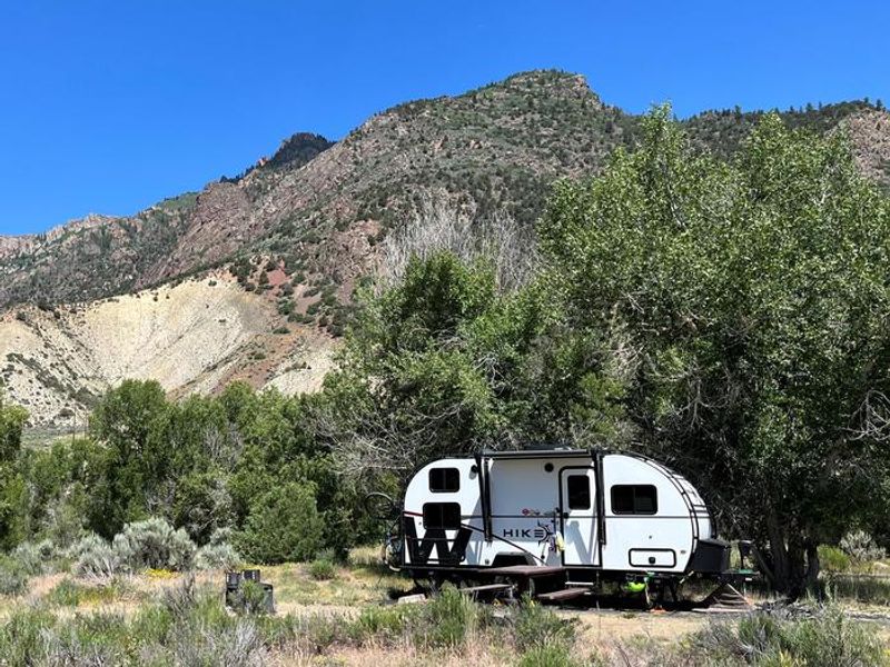 A typical campsite at Cimarron Campground
