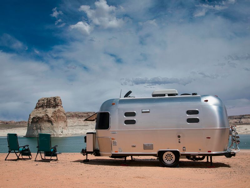 Park yourself for a few nights on the beach at Lone Rock