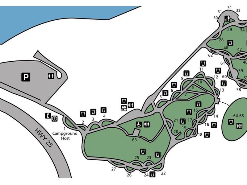 Ft. Spokane Campground Site Map