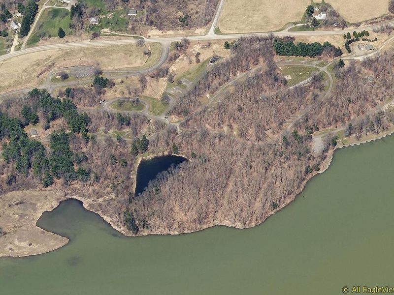 Tompkins Campground Knoll, Bench, and Cove loop aerial photo. Meadow & Hike-In not pictured.