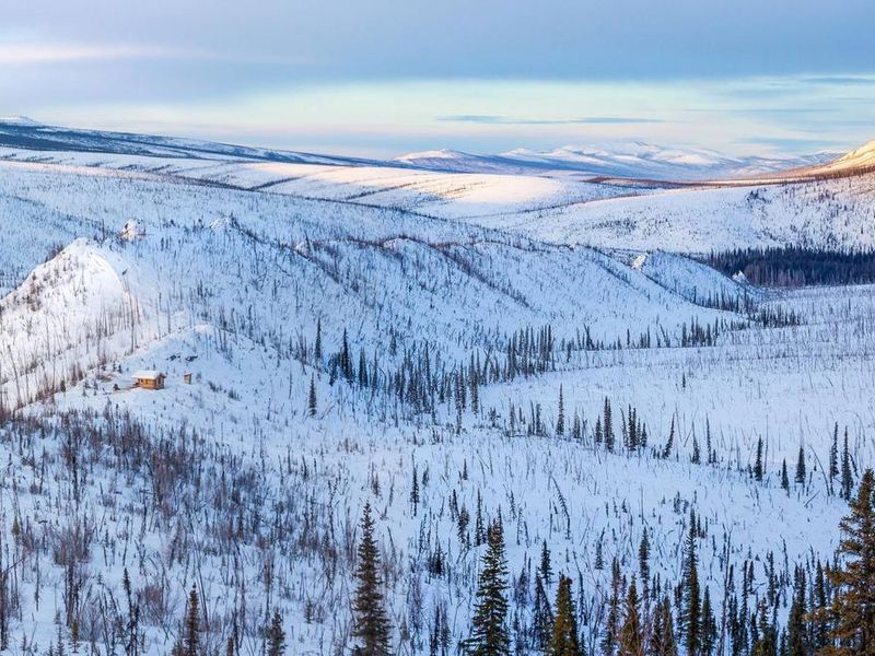 Caribou Bluff Cabin sits on a ridge above Fossil Creek in the White Mountains National Recreation Area. 