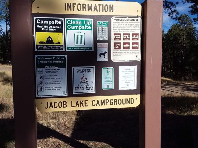 Jacob Lake information board