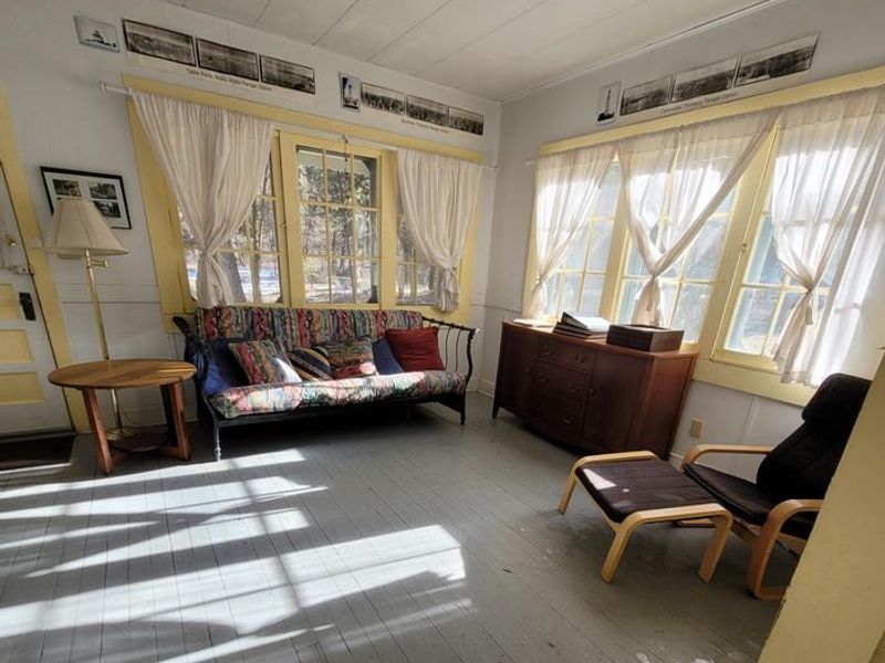 The living room area of the cabin 