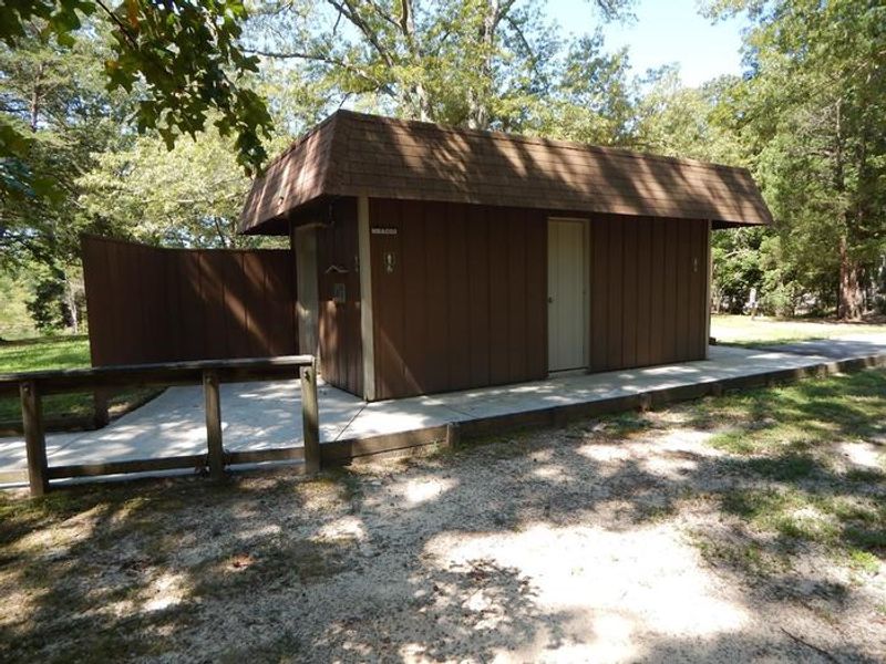 Pictured are accessible restrooms that are located near the OSAGE picnic shelter. 