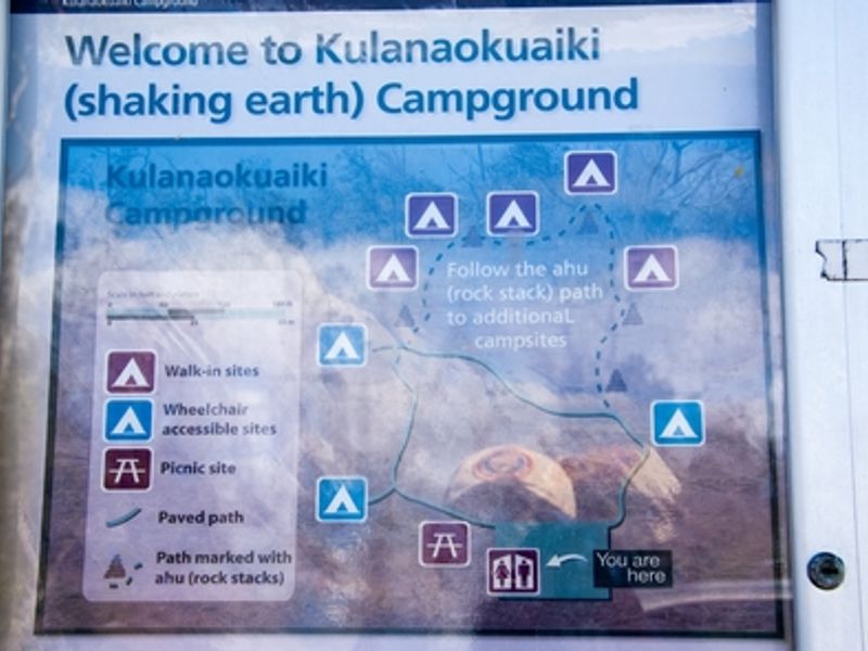On-site sign with map of campground