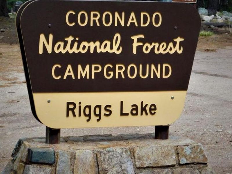 Riggs Flat Lake Campground sign