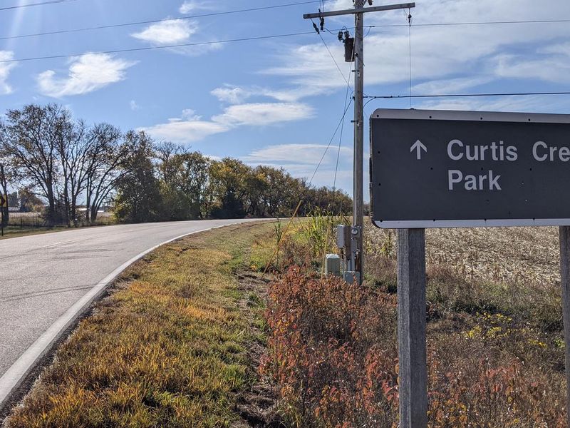Curtis Creek Ahead Sign